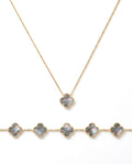 PARURE CLOVER GRIS NACRÉ