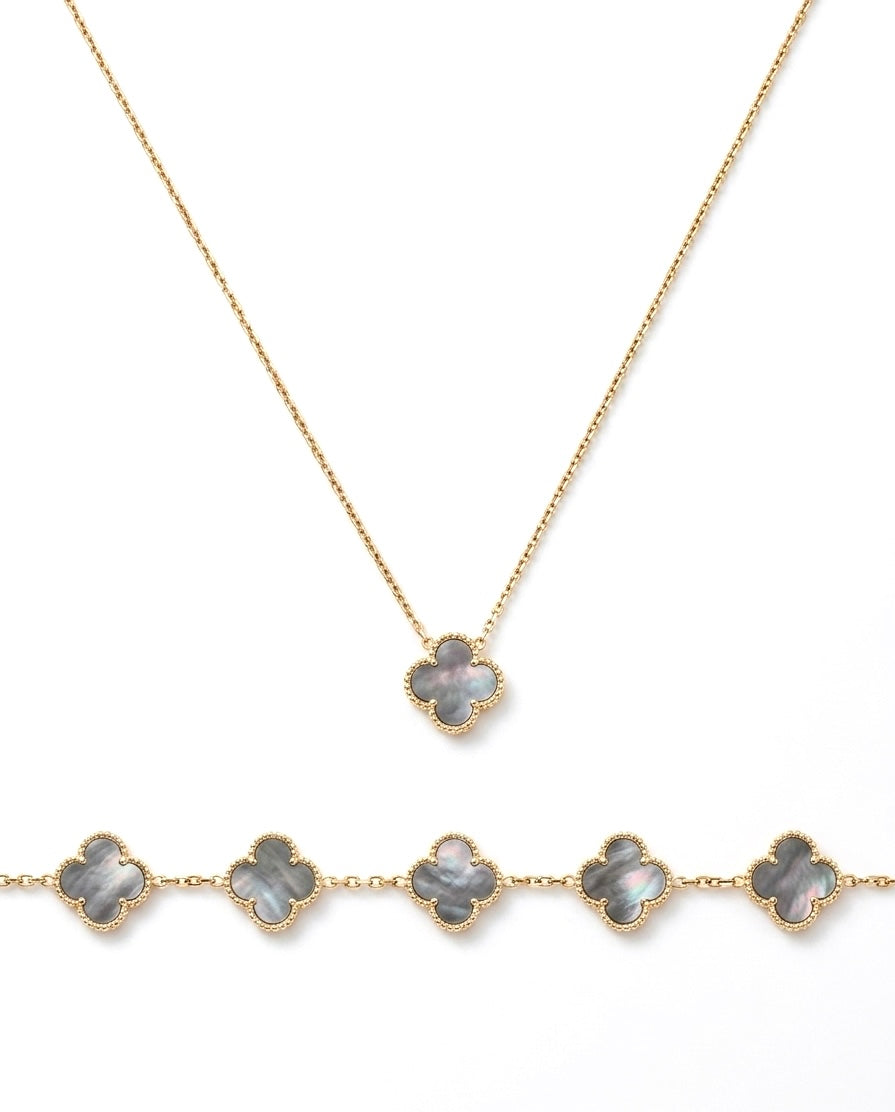 PARURE CLOVER GRIS NACRÉ